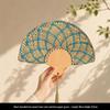 Tai Life Women's Handmade Wabi-sabi Cattail Fan: Artistic Summer Rattan Craft, Chinese Style Intangible Heritage Round Fan