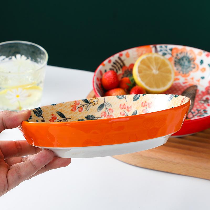 Japanese Cartoon Animal Ceramic Plate Restaurant Household Vegetable Plate Western Food Plate Breakfast Plate Fruit Plate Tableware Tray