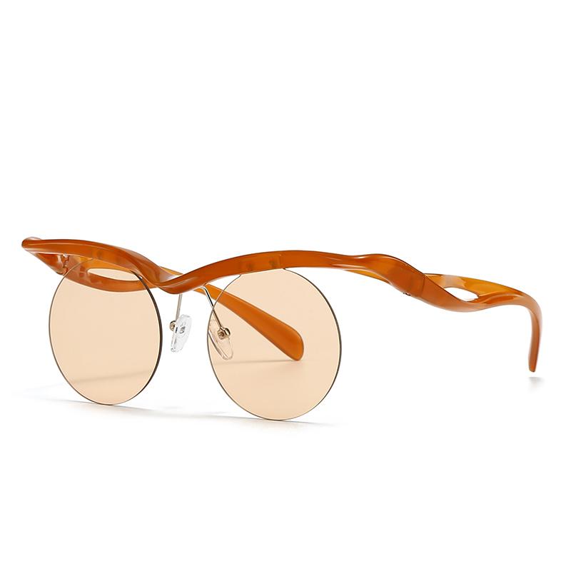 Cross-Border New Men's European and American Round Trendyy Modern Charm Retro Sunglasses Women's Lh168