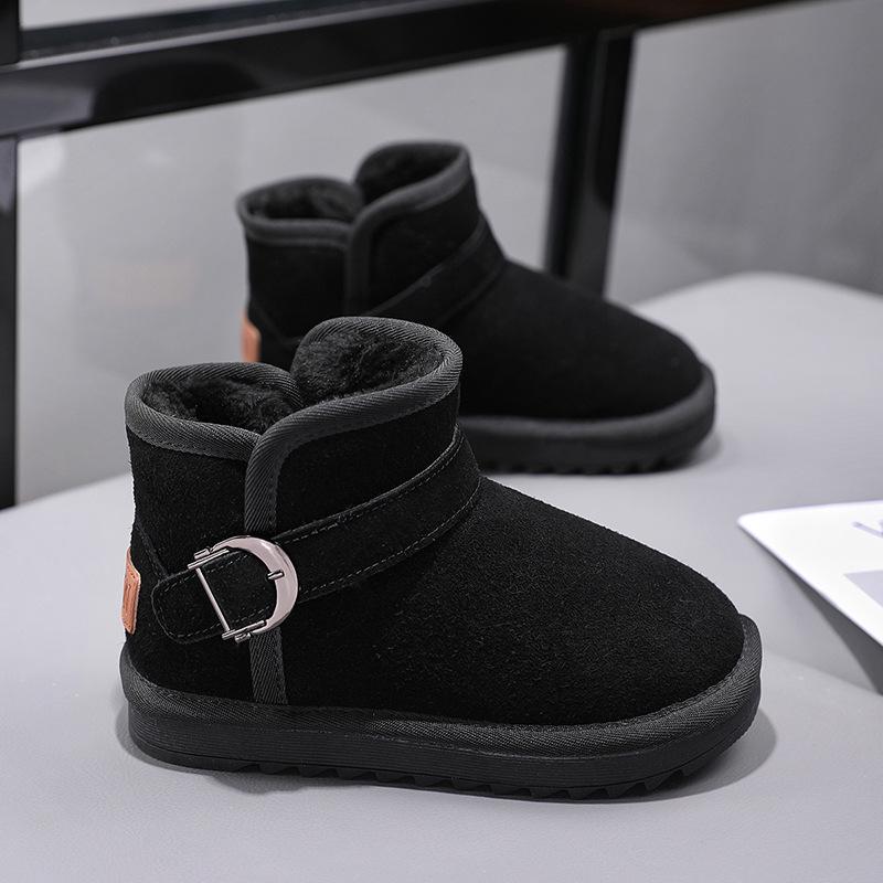 2025 Winter Children's Slip-On Snow Boots, Plus Velvet, Thickened, Soft Sole - Boys & Girls