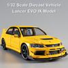 1/32 Mitsubishi Lancer EVO IX Modelo de Coche Diecast Juguete Coleccionable Sonido y Luz