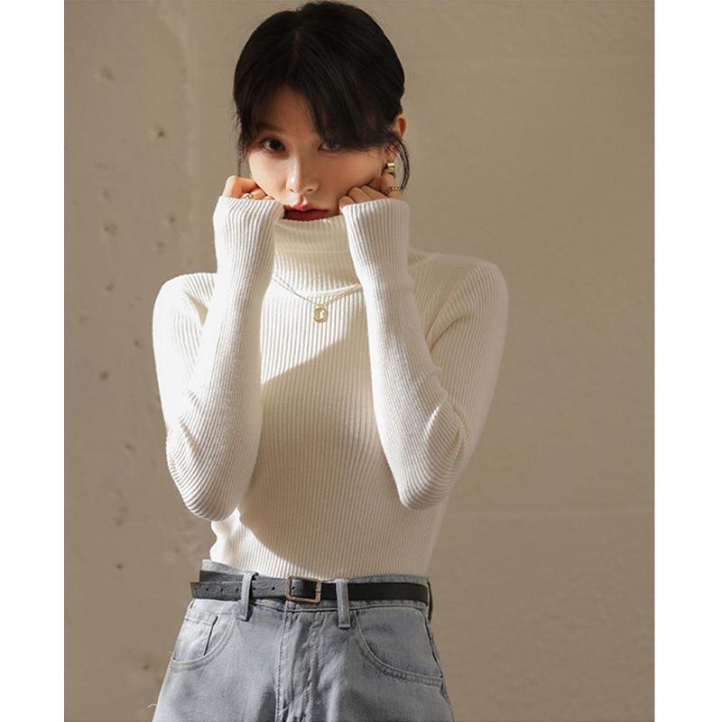 Women's High Collar Fleece Sweater: Stylish, Warm Long Sleeve Top for Autumn/Winter 2024