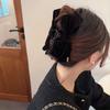 Advanced Texture Velvet Hair Clips Black Double-Sided Bow Shark Clips Women Back Head Hairpin Fashion Barrettes Hair Accessories