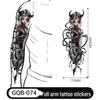 Adesivo Tatuaggio Completo per Braccio Uomo: Design Realistico Impermeabile, Motivo Tigre e Teschio