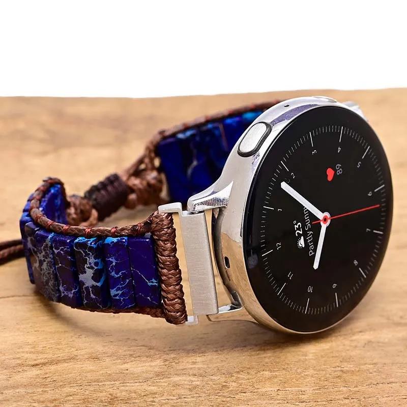22mm 20mm Natural Stone Strap for Huawei Watch 4/GT 4 3 2 Pro 46mm Braided Nylon Bracelet for Samsung Watch 3/4/5/6/Amazfit GTR4