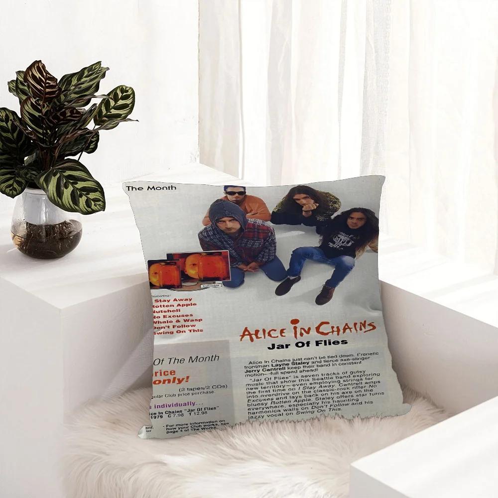 Alice In Chains Pillow Cover for Bedroom Room and Living Room Sofa Decorative Cushion Cover