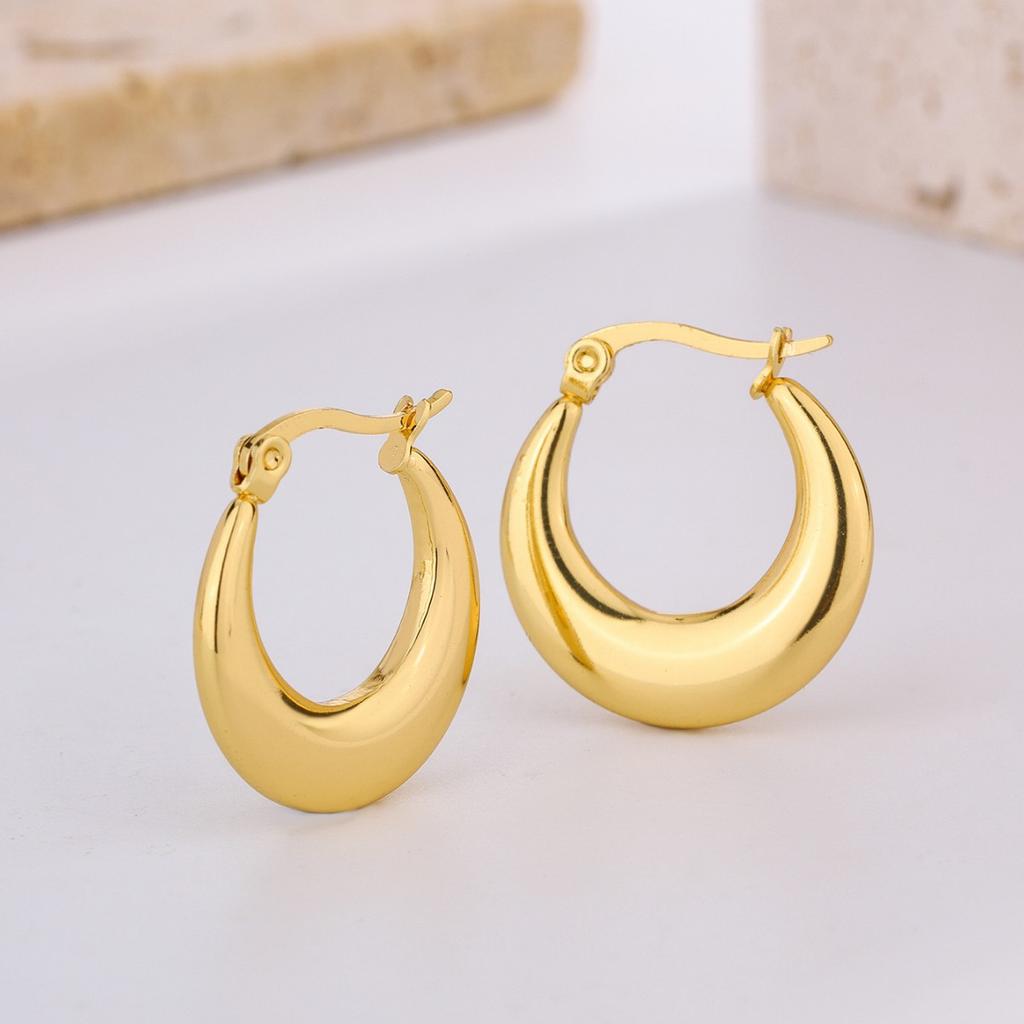 Popular Titanium Steel Stud Earrings Commuter Electroplating Retro Earrings Stainless Steel Geometric Gold Ear Jewelry