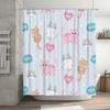 Adorable Cat Pattern Shower Curtain Set for Bathroom Decor Pink and Blue Colors Included, 72 x 84 Inch Size Perfect Fit for Bath