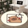 Cute Bear Print,Cartoon Animal Design Chair mat Round Rug Office carpet, Machine Washable, Non slip, Suitable for Living Rooms, Bedrooms