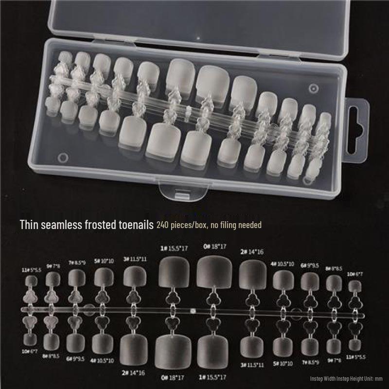 High Transparency Seamless Toe Nail Stickers - Ultra-Thin Frosted Finish for Professional Nail Salons