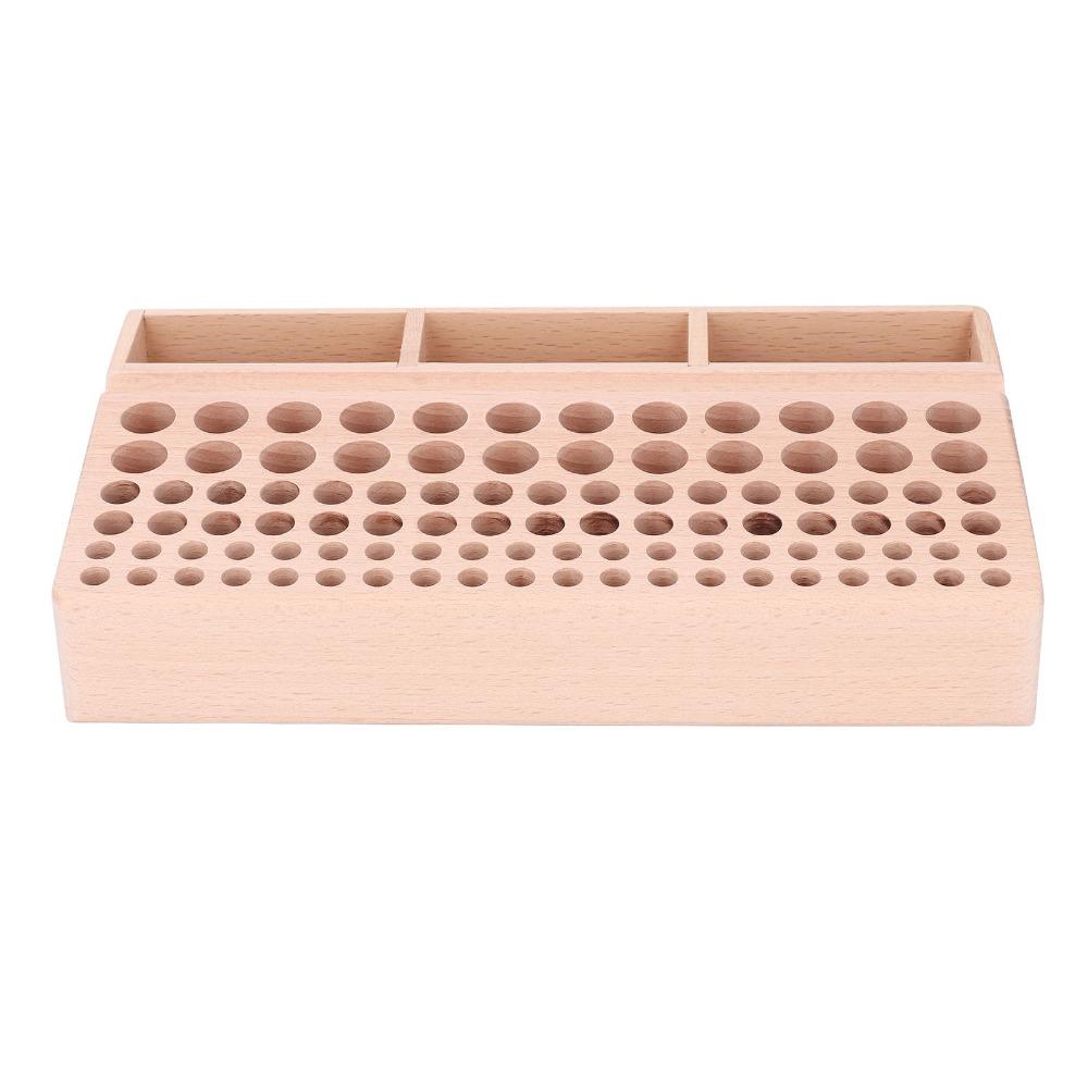 98 Holes Leather Tool Holder 3 Slots Leathercraft Storage Organizer Wooden Tool Rack For DIY