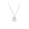 Exquisite White Chalcedony & Diamond Round Pendant Necklace - Versatile High-End Choker