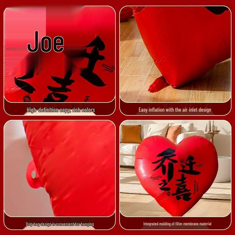 Giant 63" Heart Aluminum Foil Balloon for Housewarming or Living Room Decor Photo Prop