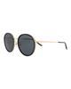 Sunglasses Unisex GG0677SK 001 Black Gold Gray [Gucci]