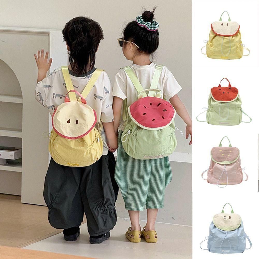 Travel Outdoor Drawstring Backpack Dopamine Color Hiking Shoulder Bag Fruit Nylon Backpack  Girls