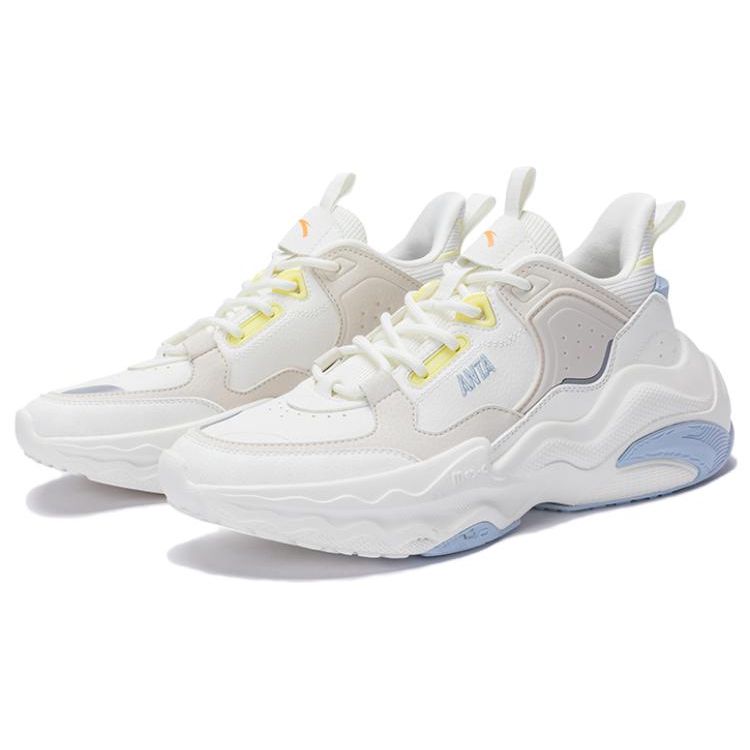 Anta Round Toe Comfortable Shock Absorbing Non-Slip Low-Top Casual Shoes Women sneaker Gray 122458812S-2