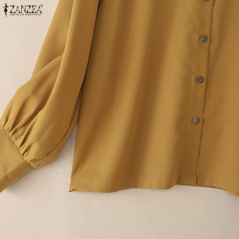 ZANZEA Women Long Sleeve Blouse and Shorts Casual Two Piece Suit Sets