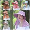 Sun Protection Cover Face Cap Neckline Mask Tea Picking Hat Portable Sunscreen Bucket Hat  Riding