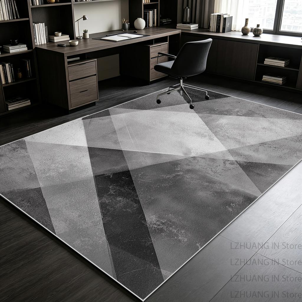 Minimalism Black White Gray Geometric Study Carpet Antiskid Easy Cleaning Living Room Rug Washable Room Decoration Home Mat