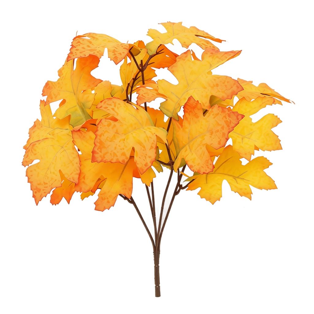 Artificial Maple Leaf Bundles for Thanksgiving Home Decor, Faux Fall Flowers Small Bouquets Centerpiece or Mantel