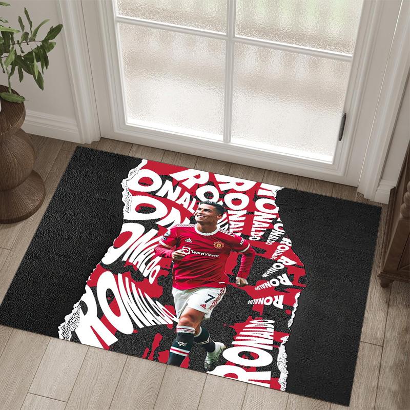 Tappeto in Cristallo Velluto Design Cristiano Ronaldo Accogliente Non?Tappeto Stampato Antiscivolo per Camera da Letto Soggiorno Ingresso