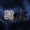 New Arrival Unique  Four Leaf Luxury Jewelry Pear Cut White Topaz 925 Sterling Silver CZ Diamond Classic Women Stud Earring