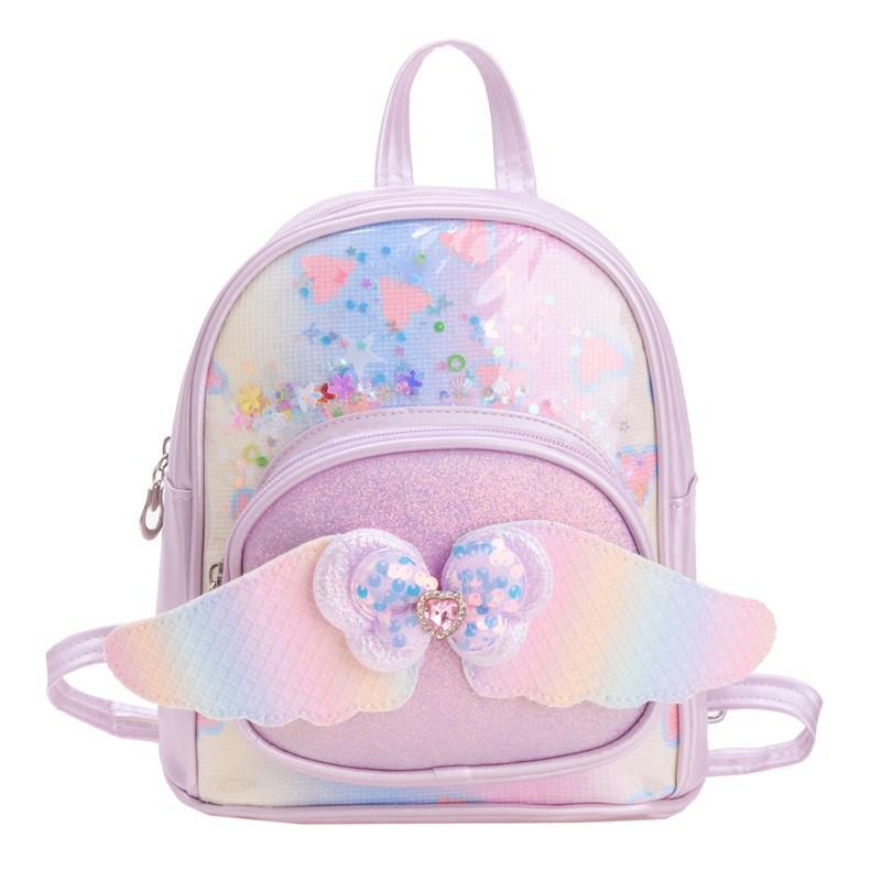 Schoolbag Sequined Children's Trend Backpack Korean Version Kindergarten Bow Fishtail Schoolbag Mini Girls Small Backpack