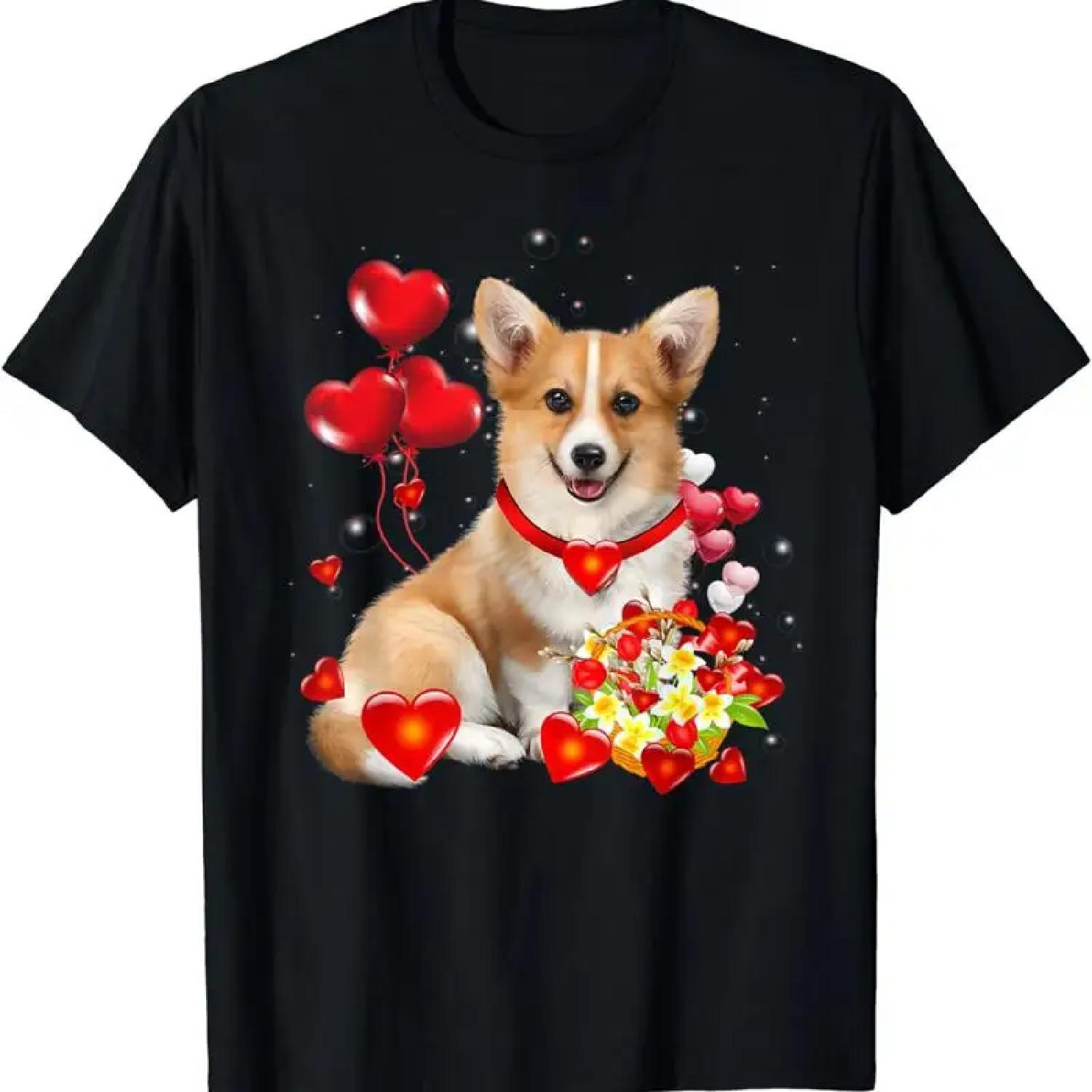 Cute Corgi Valentines Day T Shirt Funny Dog Valentine XXXXXL разноцветный