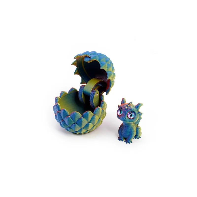Q Version Creative 3D Printable Hatchable Mini Dragon Egg Set Hatchling Model Halloween Easter Gifts & Desktop Decorations