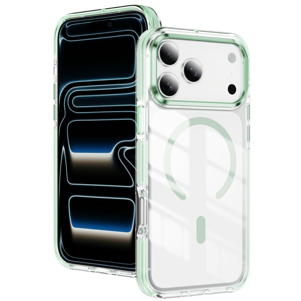 For iPhone 17 Pro Case Compatible with MagSafe TPU PC Acrylic Shockproof Clear Phone Back Cover