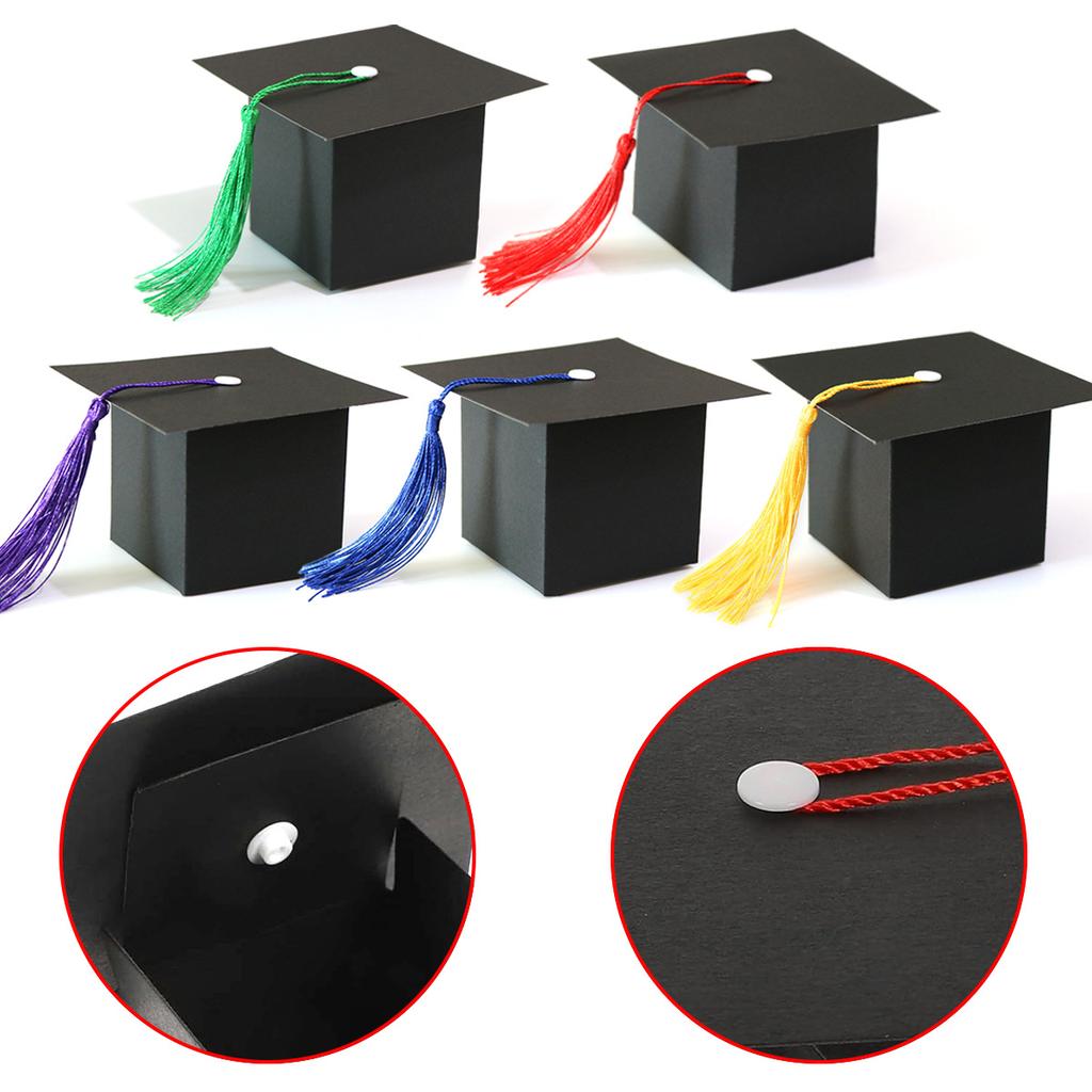 Graduation Season Theme Party Decoration Fringed Doctor Hat Candy Box Gift Box Gift Box Customization