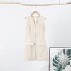 Elegant Sleeveless V-neck Dress Women's Slim Khaki Zippers Short Dresses Streetwear