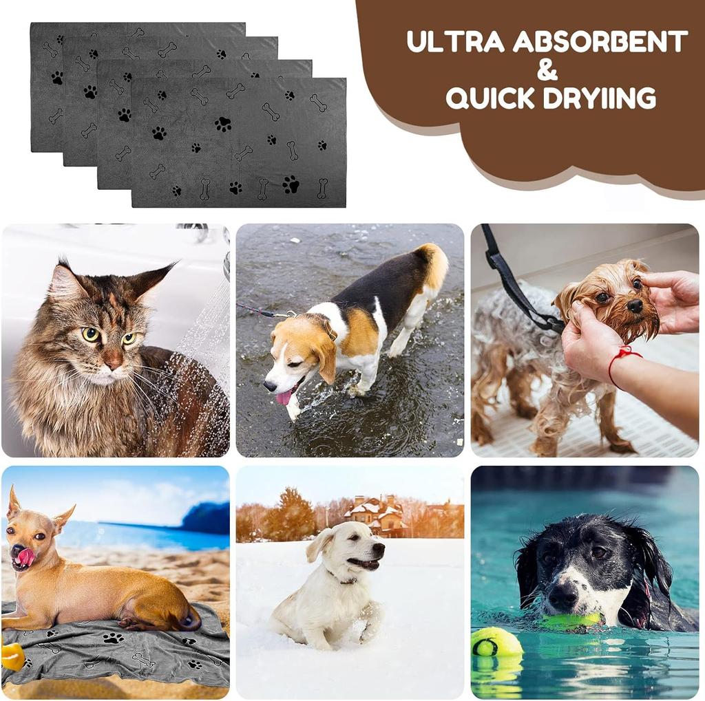 Pet Towel Drying Dog Cat Pet Towel, Puppy Microfiber Quick-drying Dog Claw Bath Towel, Pet Bath Products Absorbent Medium Dog