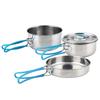 Stainless Steel Modern Camping Cookware Mess Kit Durable Frying Pot Set Pot Cover Gas Induction Ready 1-2L Capacity Outdoor
