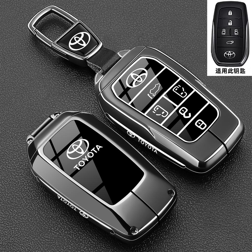 Leather Car Key Cover Case Protection Shell Keychain For Toyota Vellfire Alphard 30 Series Previa Tarago 5 6 Accessory