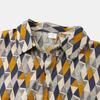 Men Shirt Vintage Style Geometric Print Colorful Turn-down Collar Summer Top Male Garment
