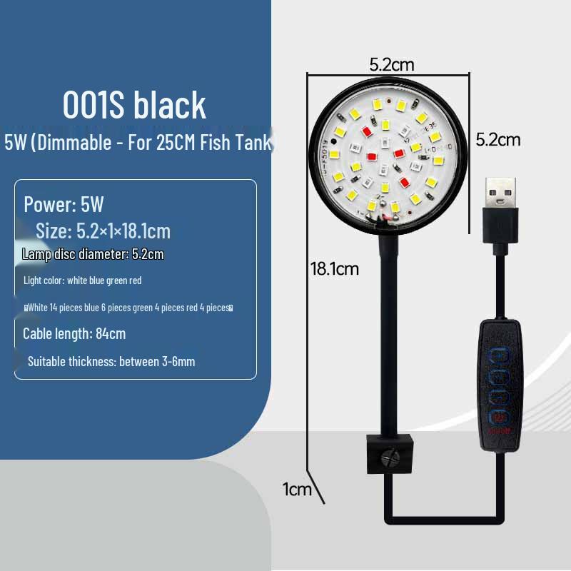 Energie sparende LED-Aquariumleuchte für kleine Becken mit super heller Bepflanzung und Clip-Halterung.