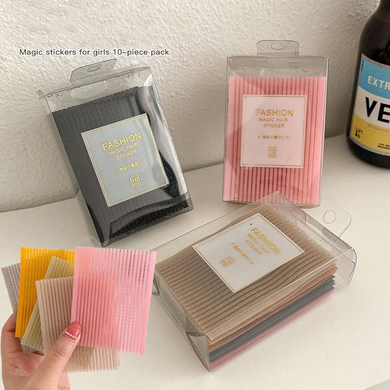 10Pcs Solid Color Bangs Magic Paste Posts Hair Sticker Clip Women Wash Face Makeup Patch Hair Accessories Styling Tools