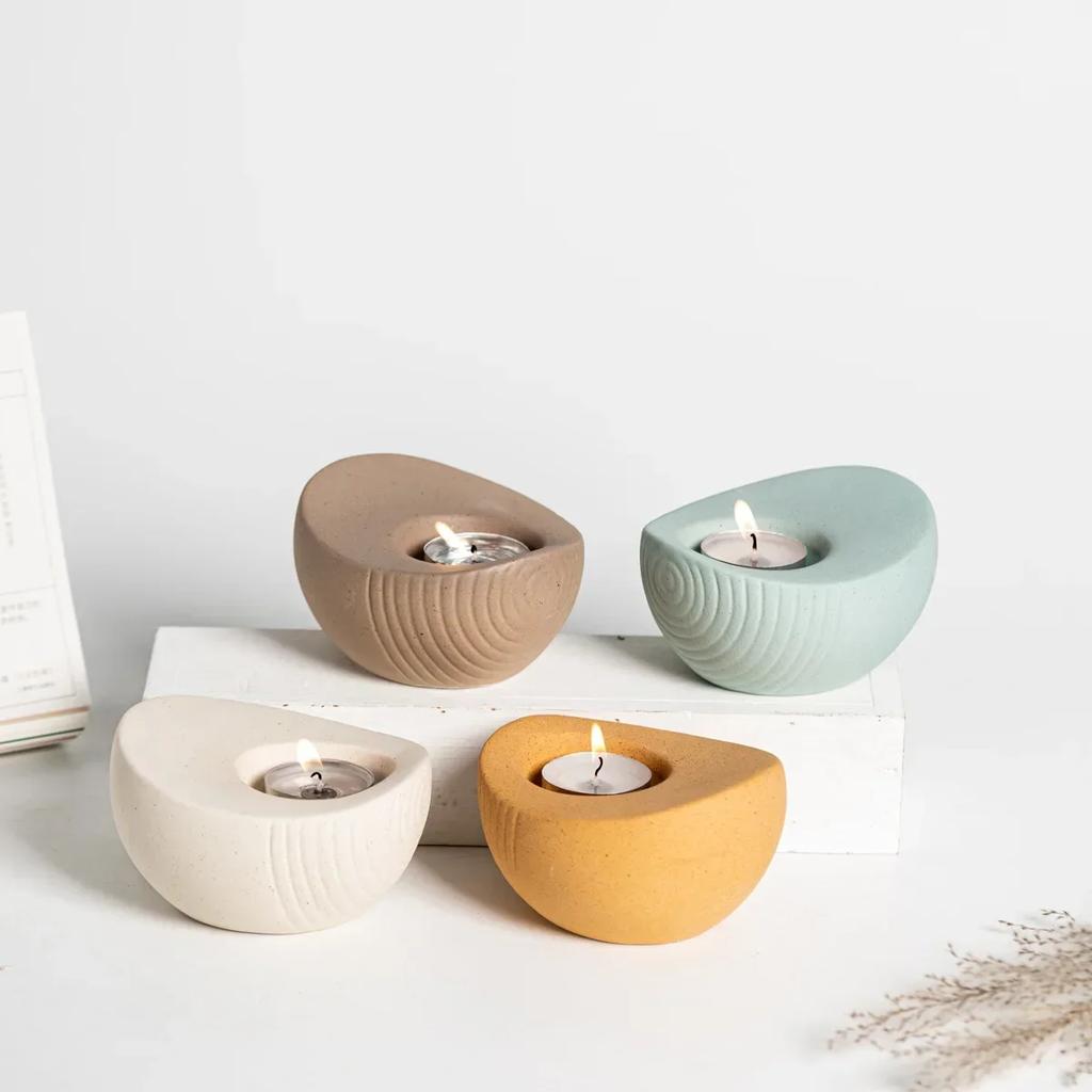 Modern minimalist four-color ingots, ceramic candles, small candle holders, desktop coffee tables, soft decorations and ornament