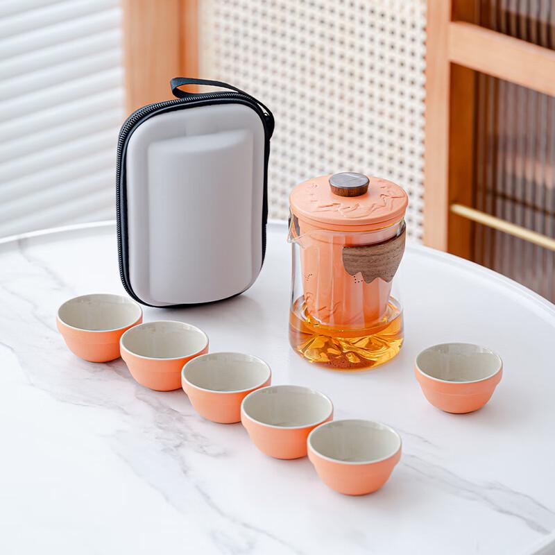 OIMG Portable Glass Travel Tea Set