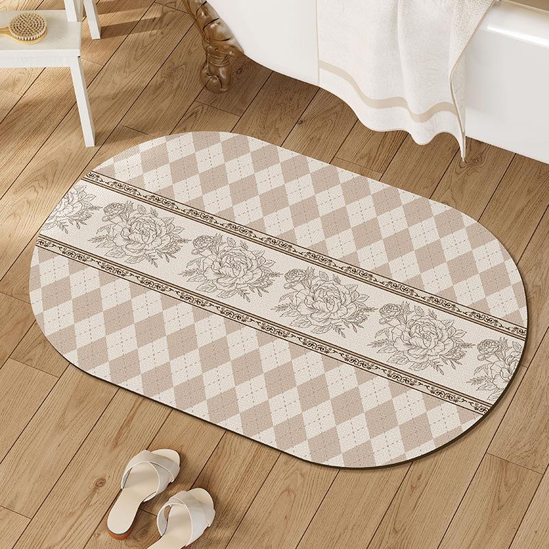 

Light Luxury Bathroom Floor Mat Diatom Mud Water Absorption Quick-drying Carpet Bathroom Household Foot Mat Bathroom Door Anti-slip Mat 40 * 60cm