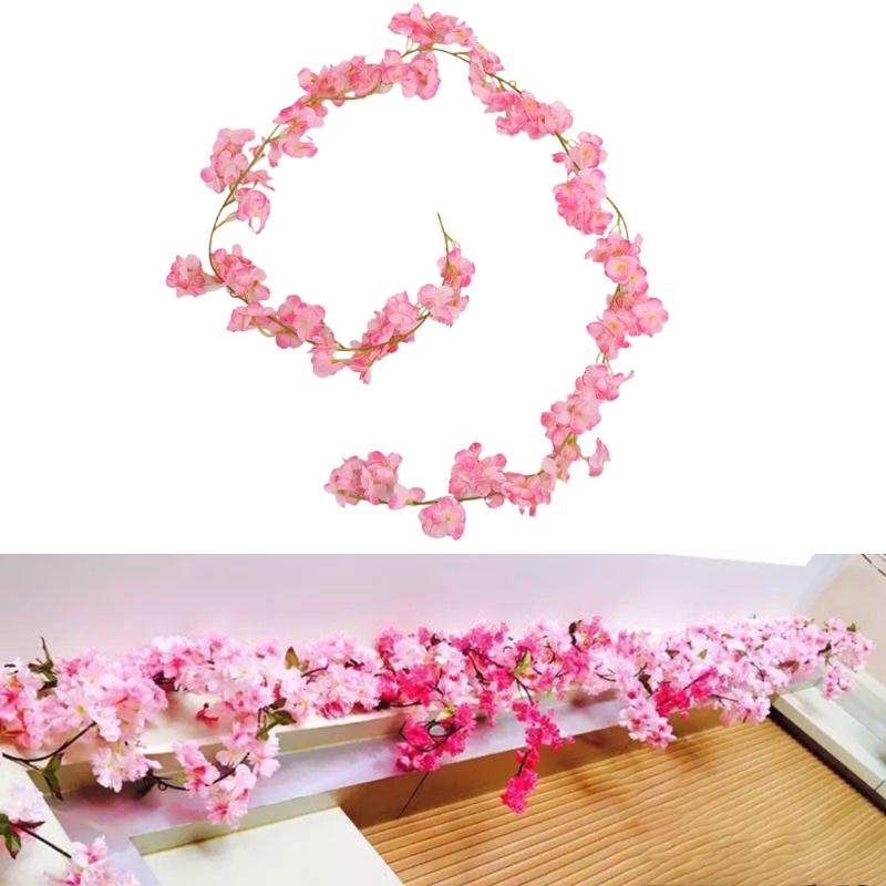 Flexible Blossom Branch Realistic Petal Texture Hanging Flower Decoration For Indoor Outdoor Event 180cm