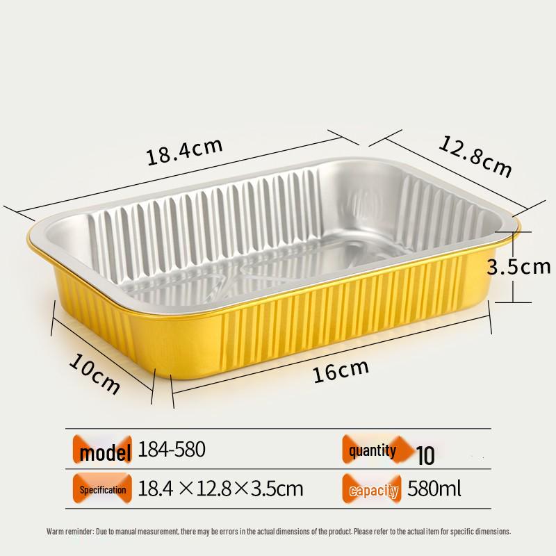 Commercial Gold Foil Box: Thickened Round or Rectangular Disposable Lunch Box with Lid & Soup Bowl
