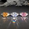 Brilliant Square Cubic Zirconia Rings for Women Silver Color Proposal Engagement Wedding Bands Statement Jewelry 2022