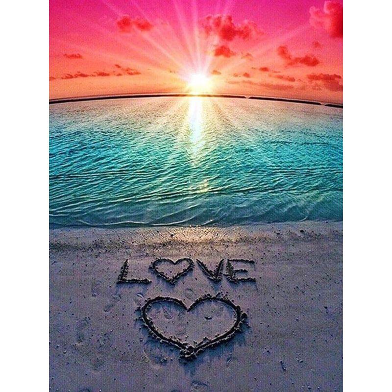 DIY Diamond Painting Seabeach Landscape Diamond Embroidery Sale Pictures Of Rhinestones Sunset Mosaic Craft Home Decor