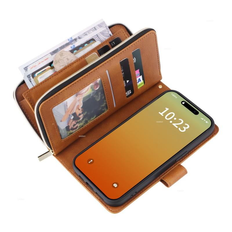 Slim PU Leather Phone Case With Card Slot Kickstand Lanyard IPhone 17E 17 Air 16 15 Pro Max Plus