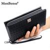 Men's Woven Pattern Clutch Wallet - Large Capacity Multifunctional Handheld Organizer with Multi-Card Slots