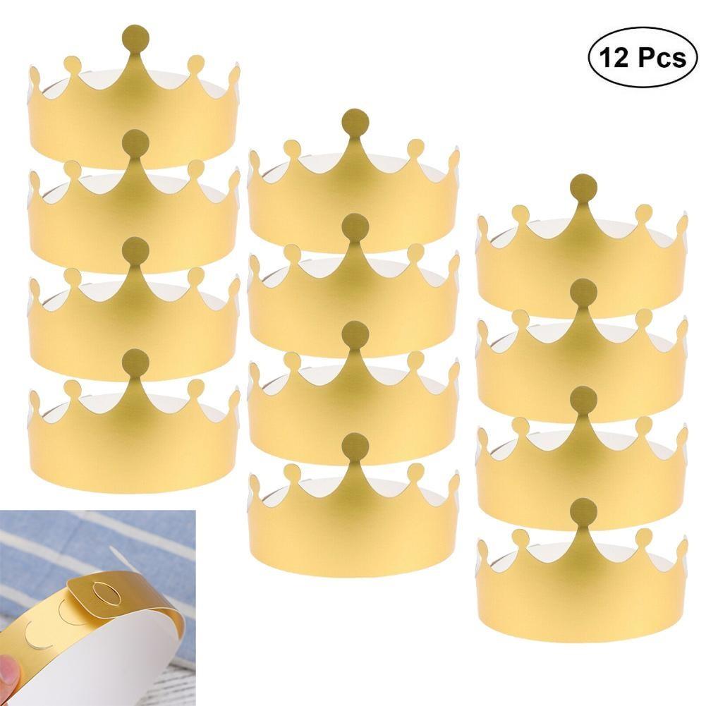 Birthday Hats Paper Gold Card Crown 19.5 X 19.5 X 11.5cm