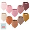 Yoofoss Baby Bibs 10 Pack Dribble Bandana Bibs 100% Cotton for Boys Drool Bib for Teething Soft and Absorbent with Adjustable Snaps