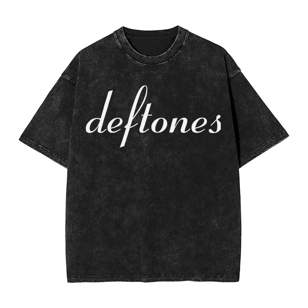 New Arrival Mens Clothes Ohms White Pony Deftones Rock Band Washed Short Sleeved Round Neck Y2k Tshirt Men Clothing Camisetas